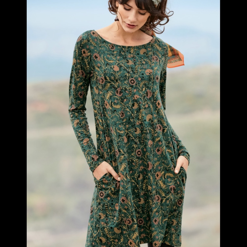 Peruvian Connection Orla Floral Jersey Long Sleeve Dress
